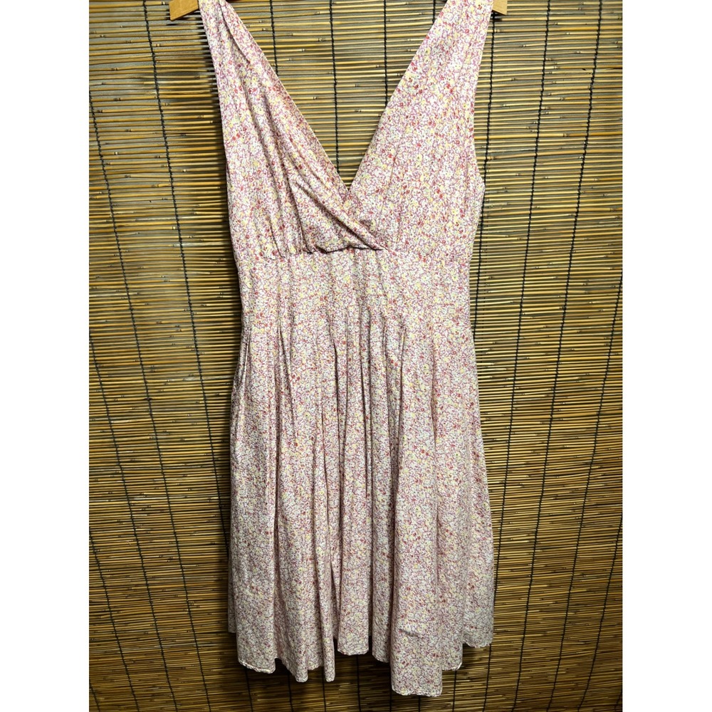 Vintage 90s Aryeh Pink Ditsy Floral Dress, 100% Cotton Sleeveless Midi Medium